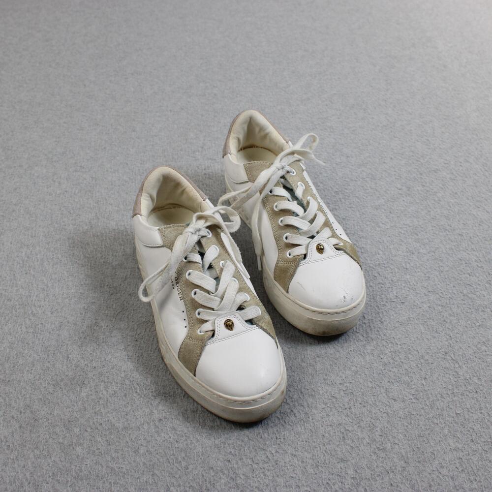 Kurt Geiger Shoes Women 6.5 White Leather Suede Low Top Platform Sneaker Comfort
